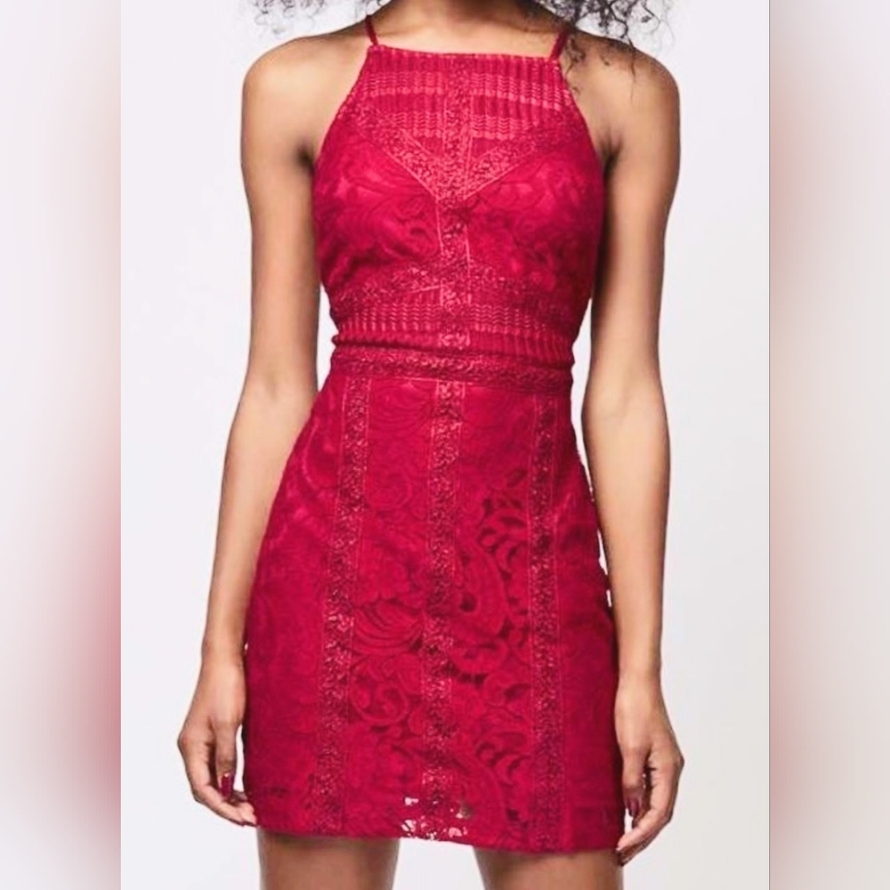 Topshop Very Pretty Red Lace Mini Dress*Sale